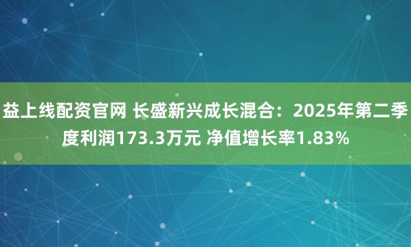 益上线配资官网 长盛新兴成长混合：2025年第二季度利润173.3万元 净值增长率1.83%